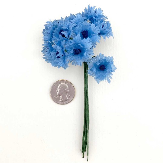 12 Light Blue Cornflower Blossoms or Bachelor Buttons ~ 3/4"
